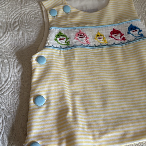 Babeeni Striped Yellow Kids Top with BabyShark Design, 12M - Picture 6 of 7
